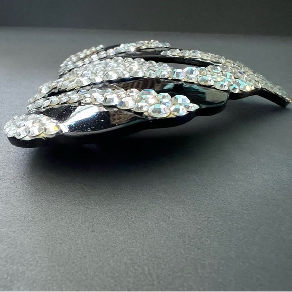 James Arpad Swarovski Crystal Large Black Butterfly Brooch Vintage 1980s - Picture 3 of 6